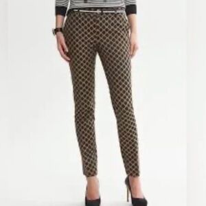 Banana Republic Camden Black Jacquard Pant - Size 4